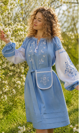 Dress with a belt-a small bag 7345