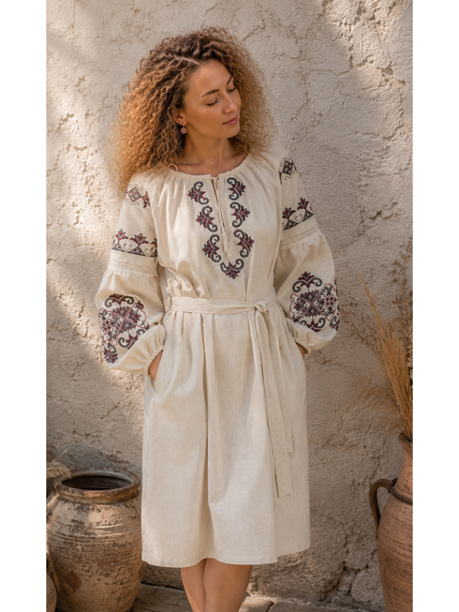 Women's dress with embroidery 7540 size 46