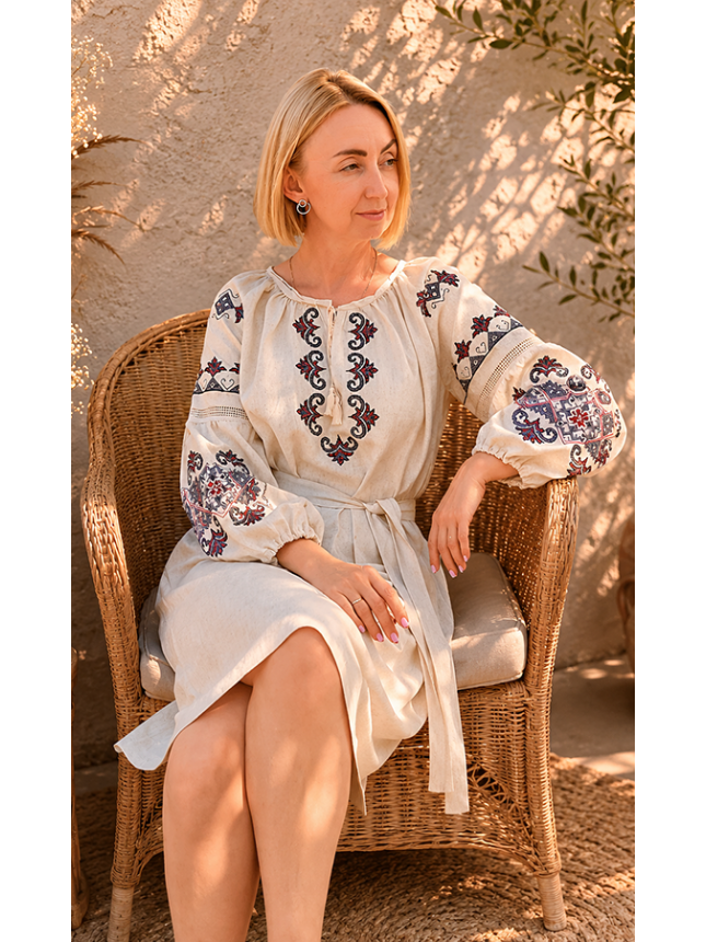 Women's dress with embroidery 7540 size 46