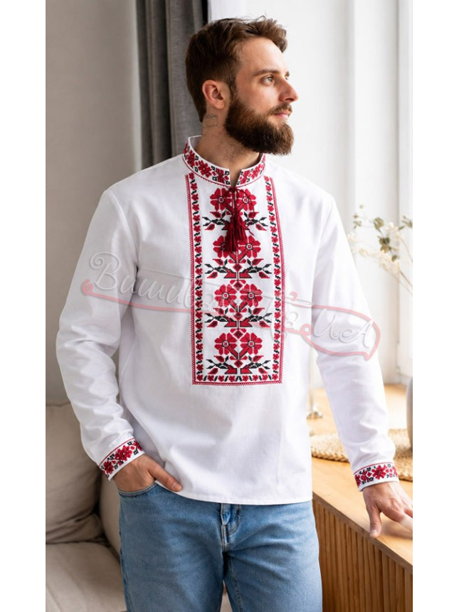 Men's shirt with embroidered ornament 3290