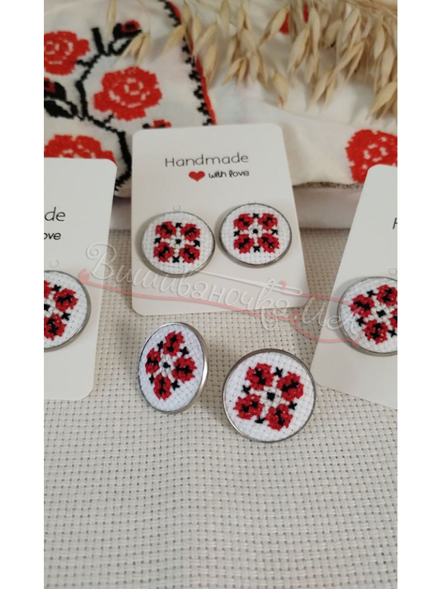Сережки з вишивкою СЛ34