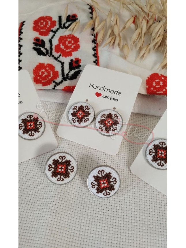 Сережки з вишивкою СЛ34