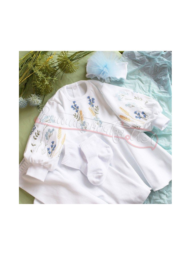 Embroidered set for a christening for a girl КД37 size 68