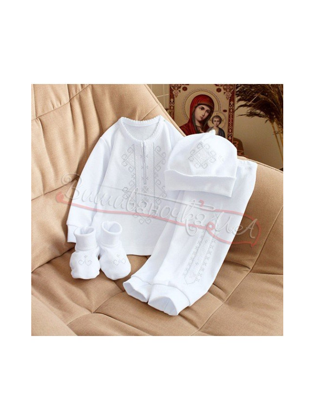Embroidered set for a christening for a boy КД31