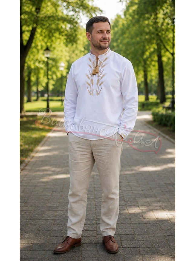 Men's vyshyvanka with wheat ears 312-7 size 50