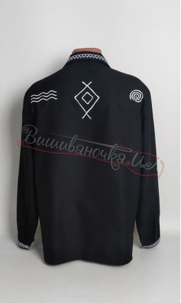 Men's shirt with embroidered ornament 371-7