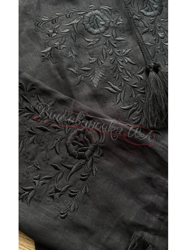 Embroidered blouse in linen 524-1 colour Red size 52