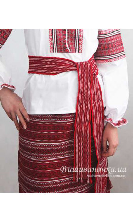 Пояс красный тканый, для взрослых 0001