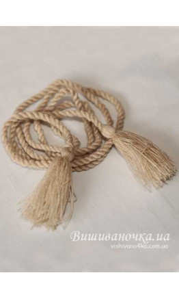 Поясок-косичка жіночий, пісочний 0007