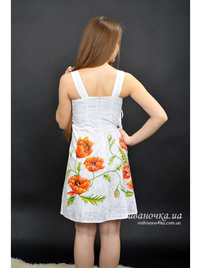 Artistic hand painting dress poppies Р3413