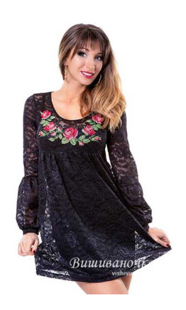 Women's dress with lace fabric СЛ039