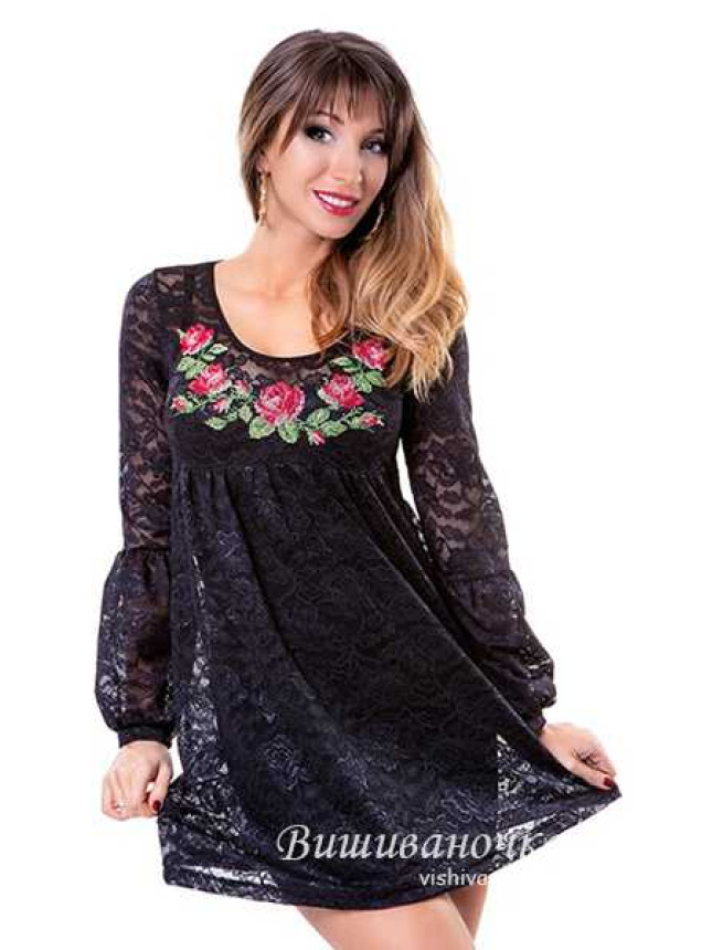 Women's dress with lace fabric СЛ039 size L