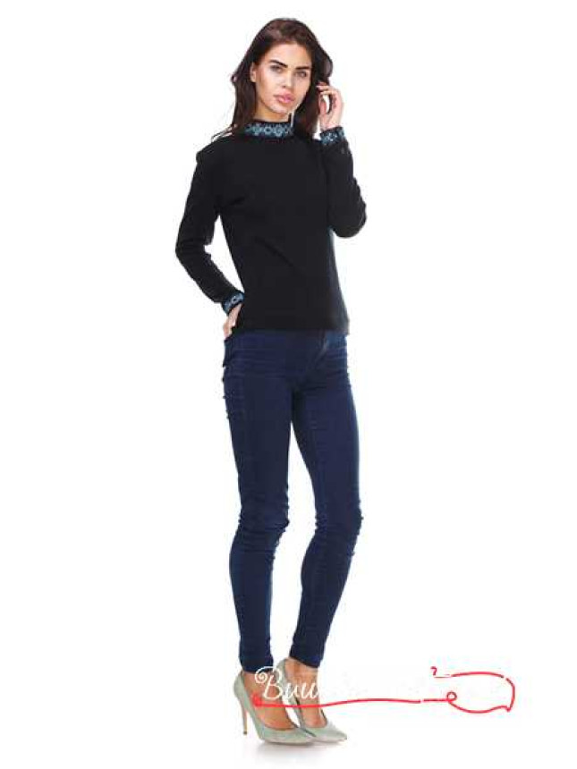 Polo neck with embroidery, jersey 5101 size 42