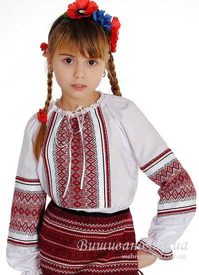 Детская вышиванка на девочку, хлопок 0132 - фото 1 vishivano4ka.com.ua