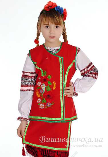 Жилет+фартух+спідниця на дівчинку 0165 - фото 1 vishivano4ka.com.ua