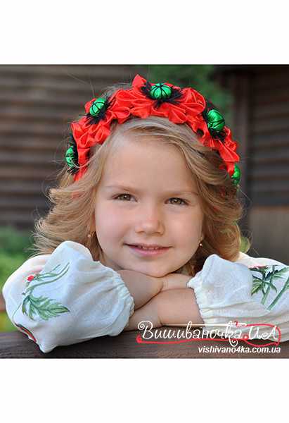 Віночок із стрічок, на обручі 0203 - фото 1 vishivano4ka.com.ua