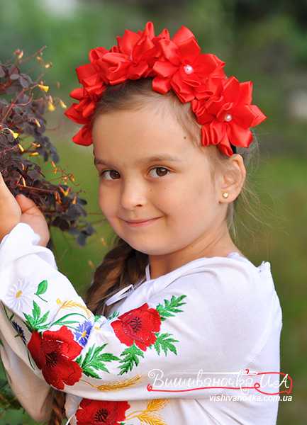 Віночок на обручі зі стрічок для дівчаток 0207 - фото 1 vishivano4ka.com.ua