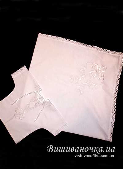 Крыжма и распашонка для крещения 4100 - фото 1 vishivano4ka.com.ua