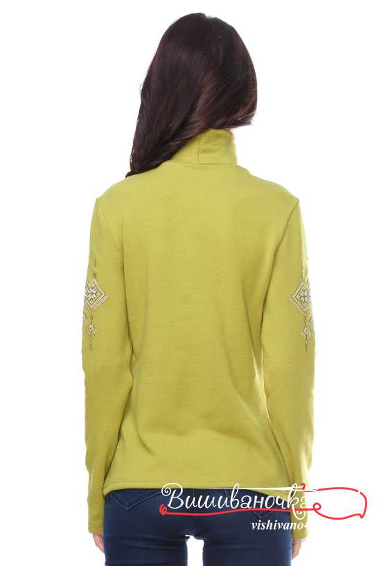 Гольф с вышивкой салатовый, трикотаж 5112 - фото 2 vishivano4ka.com.ua