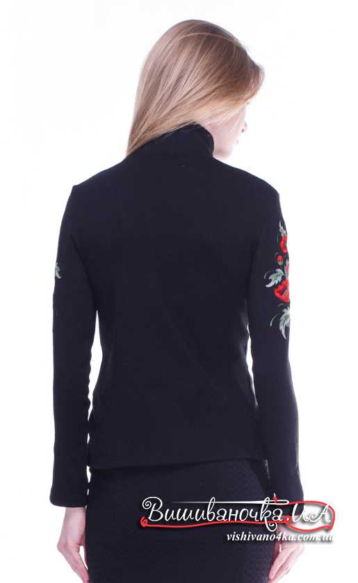 Жіночий гольф с вишивкою на рукавах 5114 - фото 2 vishivano4ka.com.ua