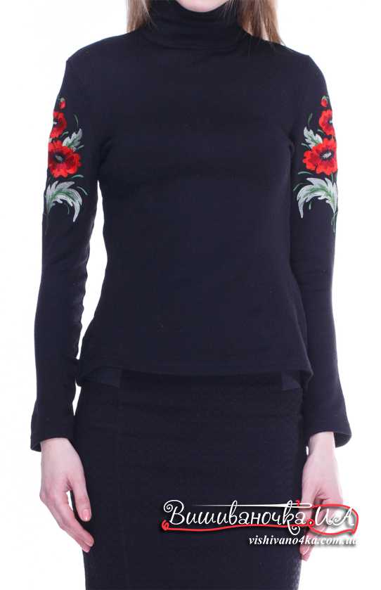 Жіночий гольф с вишивкою на рукавах 5114 - фото 3 vishivano4ka.com.ua