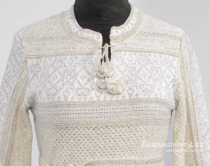 Жіноча вишиванка вязана біла 5266 - фото 3 vishivano4ka.com.ua