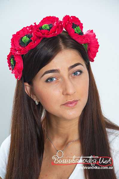 Віночок зі стрічок, на обручі 0201 - фото 2 vishivano4ka.com.ua