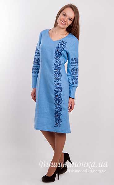 Жіноче плаття на льоні 5541 - фото 1 vishivano4ka.com.ua