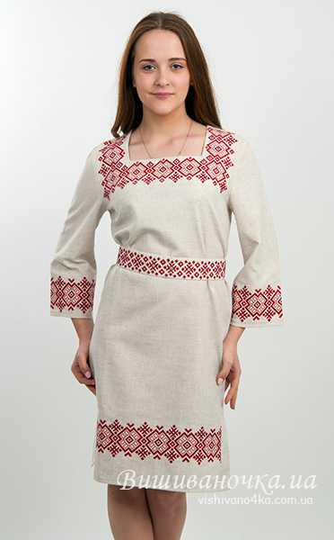 Платье на льне с вышивкой 5542 - фото 2 vishivano4ka.com.ua