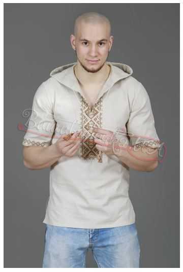 Мужская вышиванка с капюшоном 2104 - фото 1 vishivano4ka.com.ua