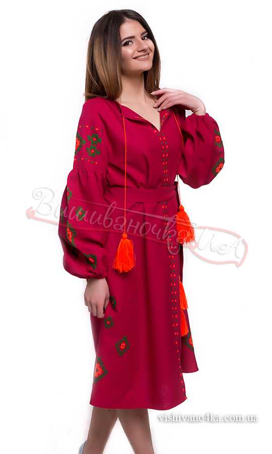 Оригинальное вышитое платье SL08 - фото 2 vishivano4ka.com.ua