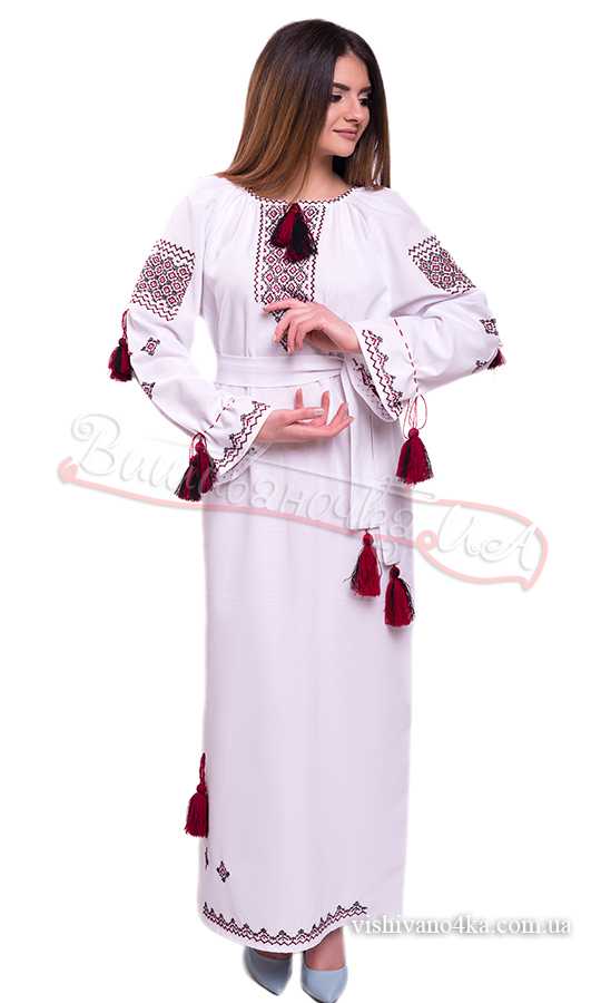 Длинное платье ручной работы SL11 - фото 1 vishivano4ka.com.ua