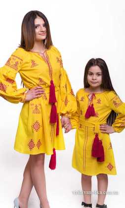 Комплект плать для мами і дочки SL03 - фото 1 vishivano4ka.com.ua