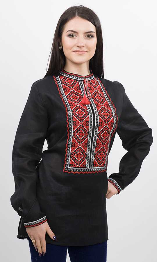 Особая женская вышиванка с красной вышивкой 7305 - фото 1 vishivano4ka.com.ua