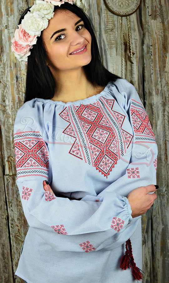 Женская вышиванка на хлопке UA19 - фото 2 vishivano4ka.com.ua