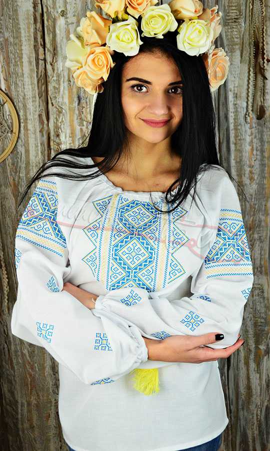 Женская вышиванка на хлопке UA19 - фото 3 vishivano4ka.com.ua