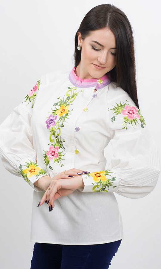 Блуза с вышивкой гладью 7303 - фото 1 vishivano4ka.com.ua