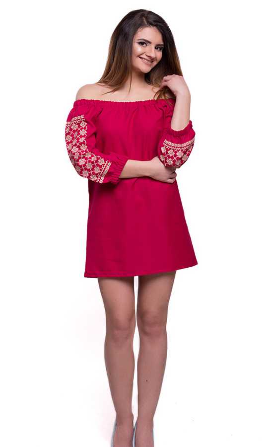 Молодежное летнее платье SL22 - фото 1 vishivano4ka.com.ua