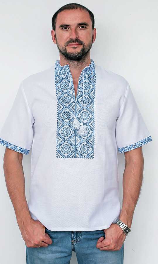 Мужская вышиванка с коротким рукавом 2015к - фото 1 vishivano4ka.com.ua