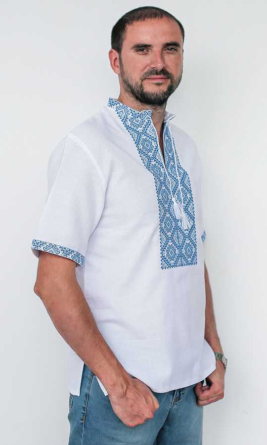 Мужская вышиванка с коротким рукавом 2015к - фото 2 vishivano4ka.com.ua