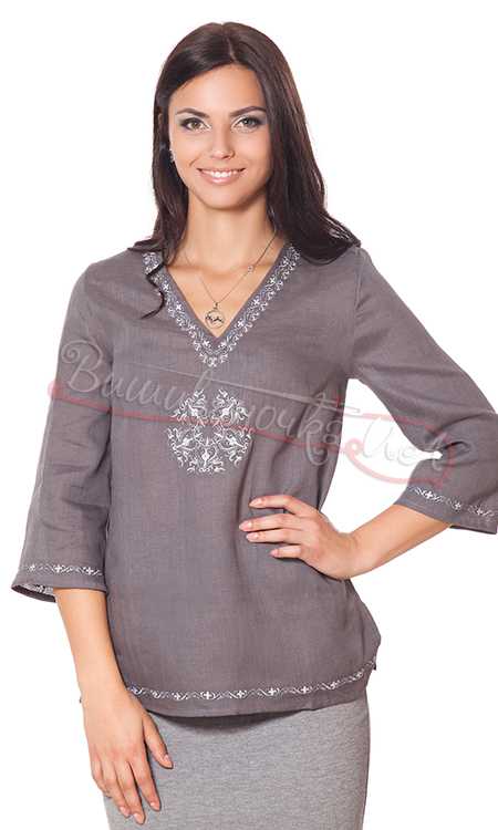 Жіноча блузка на льоні ТН050 - фото 2 vishivano4ka.com.ua