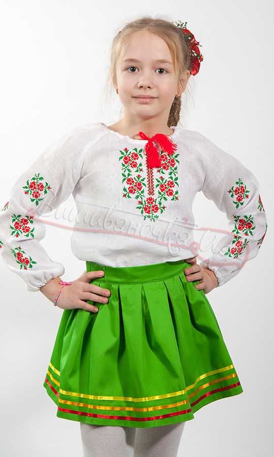 Блузка з вишивкою на дівчинку 0171 - фото 1 vishivano4ka.com.ua