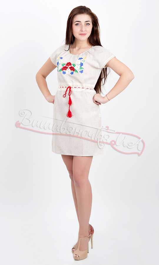 Вышитое платье с кружевом 0064 - фото 1 vishivano4ka.com.ua