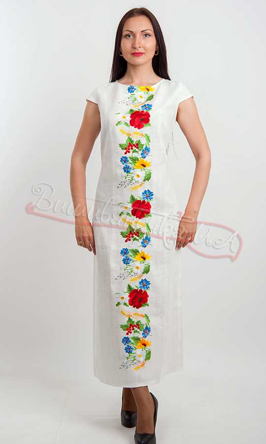 Элегантное женское платье, лен 7056 - фото 1 vishivano4ka.com.ua