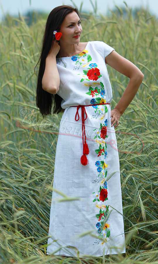 Элегантное женское платье, лен 7056 - фото 2 vishivano4ka.com.ua