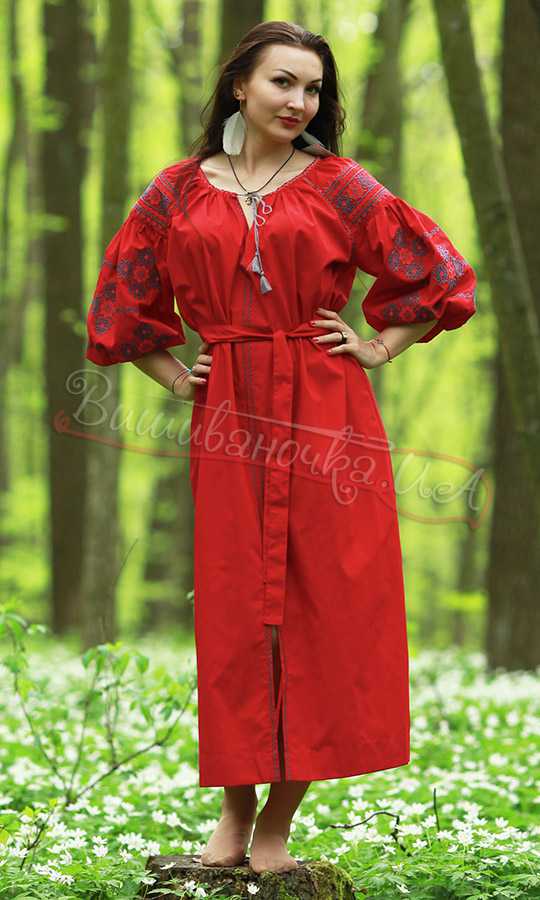 Вышитое платье на хлопке 7115 - фото 1 vishivano4ka.com.ua