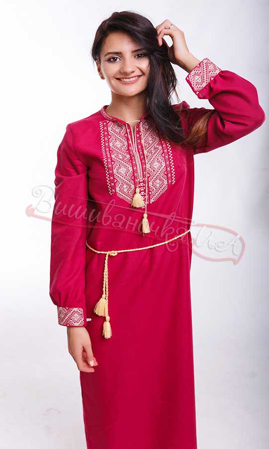 Яскраве довга сукня з вишивкою NY08 - фото 2 vishivano4ka.com.ua