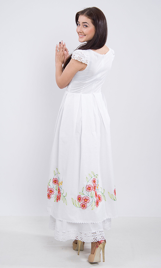 Белое платье с вышивкой 7218 - фото 3 vishivano4ka.com.ua