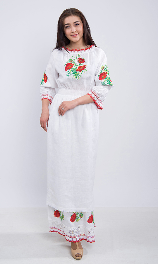 Белое вышитое платье 7213 - фото 1 vishivano4ka.com.ua