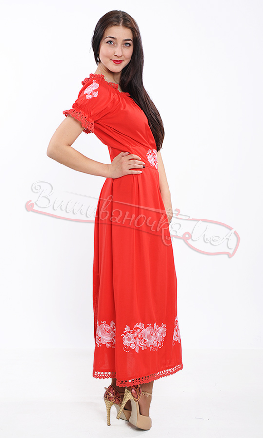 Сукня з вишивкою гладдю в яскравих кольорах 7221 - фото 5 vishivano4ka.com.ua